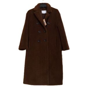 REBECCA MINKOFF Women’s WOOL BLEND DOUBLE-BREASTED BROWN TEDDY COAT Sz-S